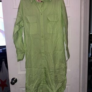 Lime green button dress